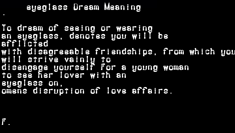  dream meanings eyeglass