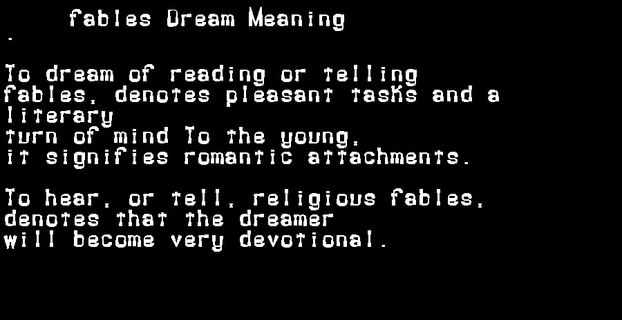  dream meanings fables