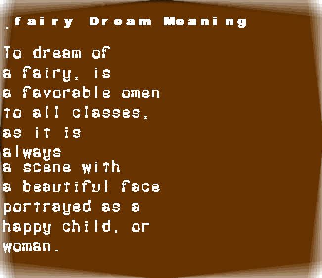  dream meanings fairy