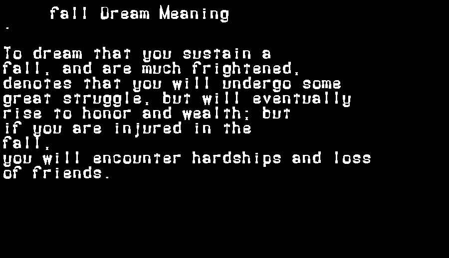  dream meanings fall