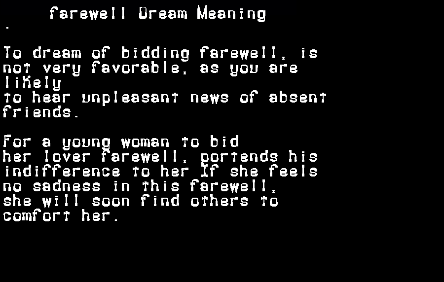  dream meanings farewell