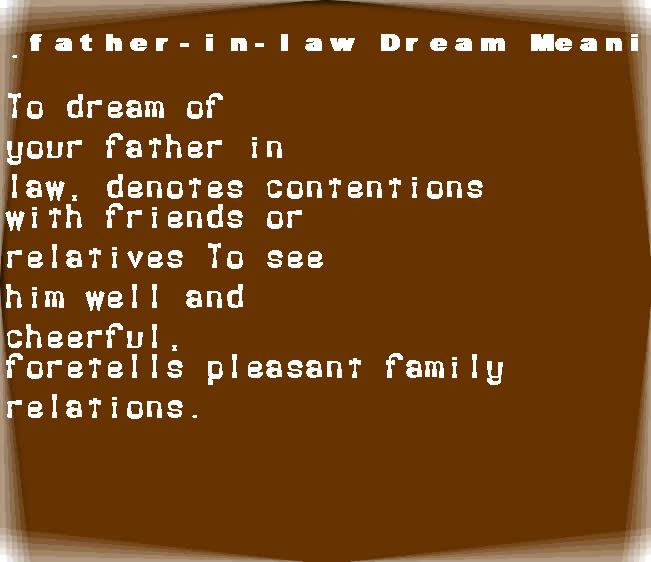  dream meanings father-in-law