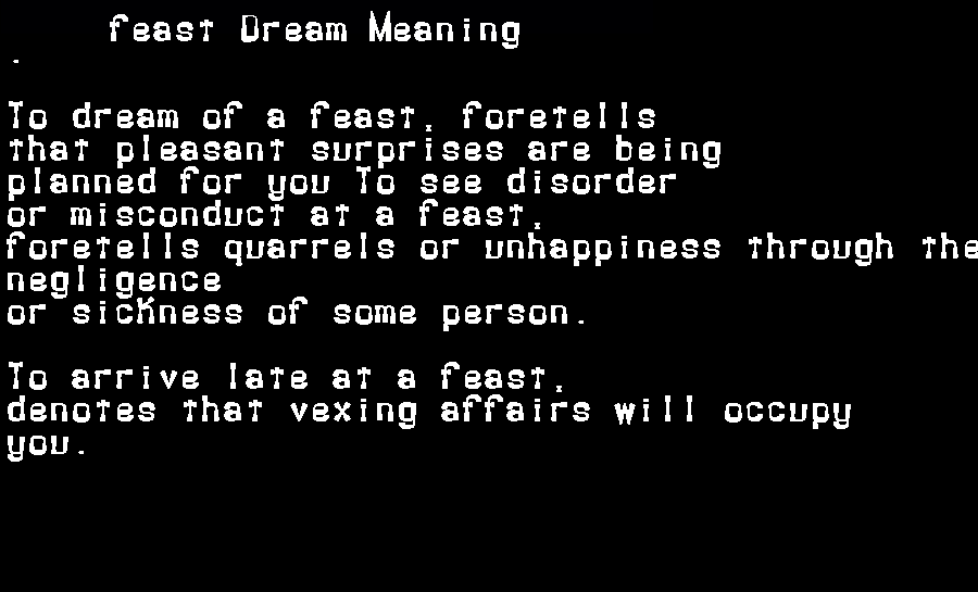  dream meanings feast