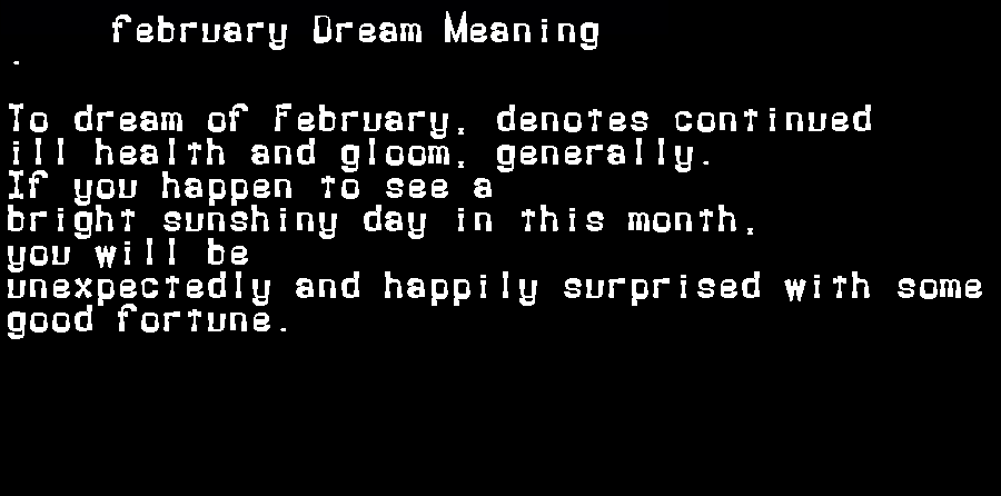  dream meanings february