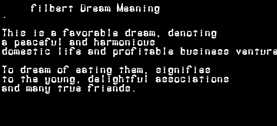  dream meanings filbert