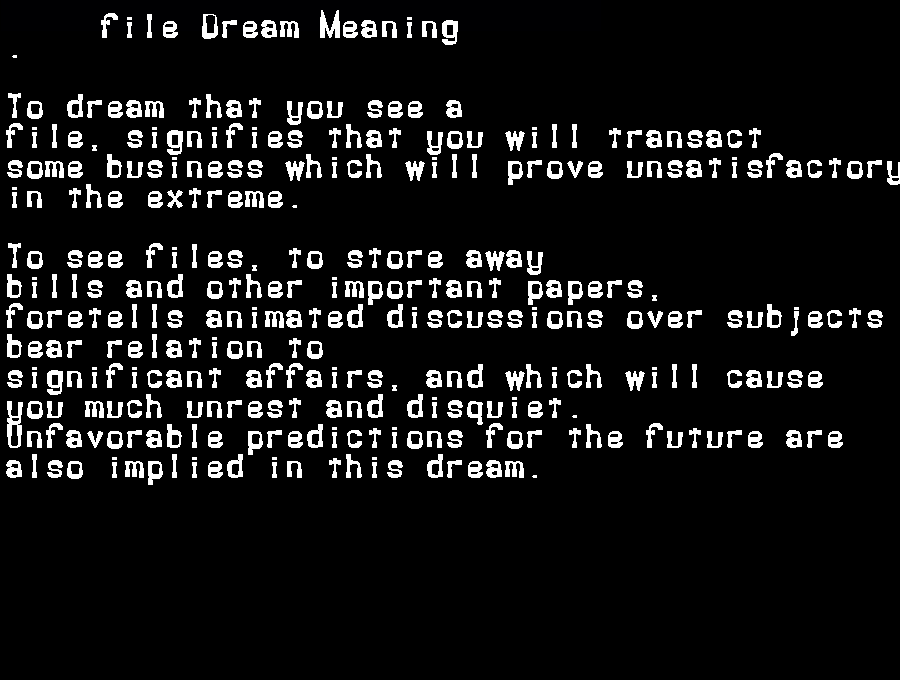  dream meanings file