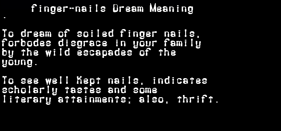  dream meanings finger-nails