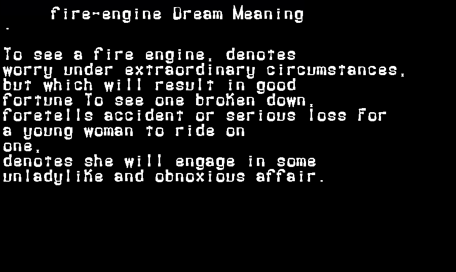  dream meanings fire-engine