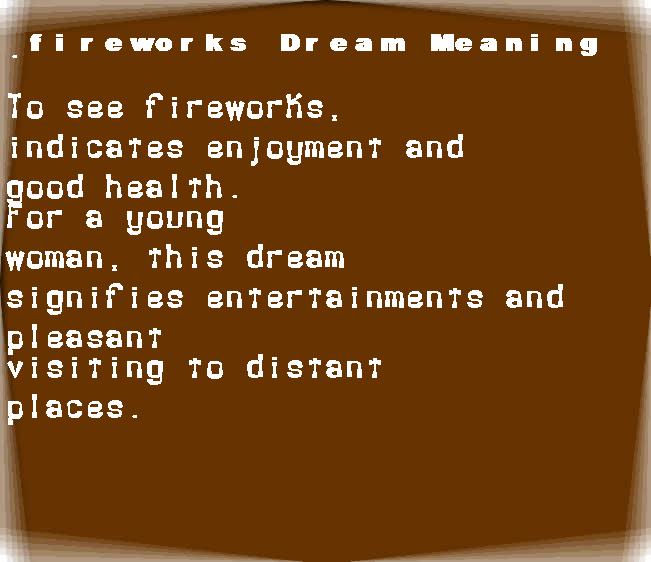  dream meanings fireworks