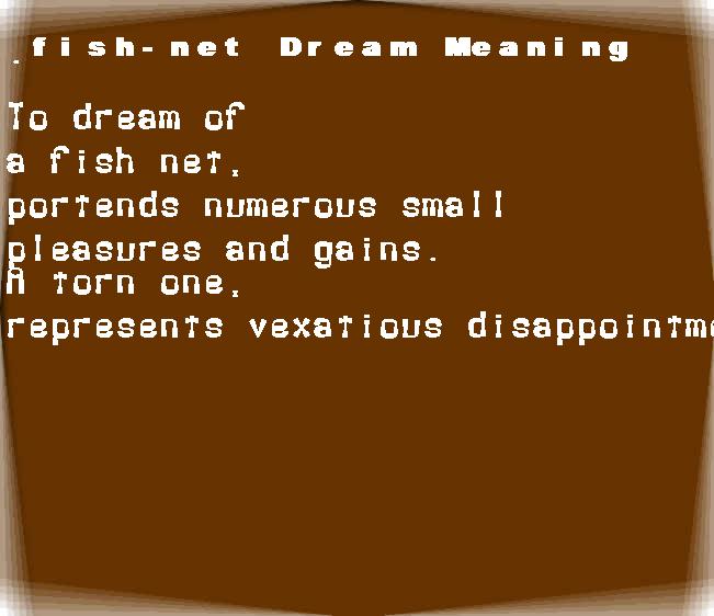  dream meanings fish-net