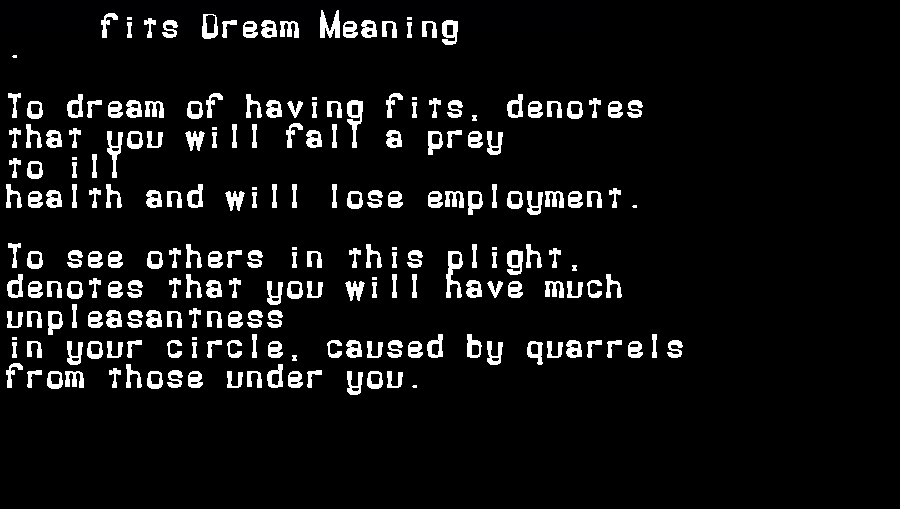  dream meanings fits