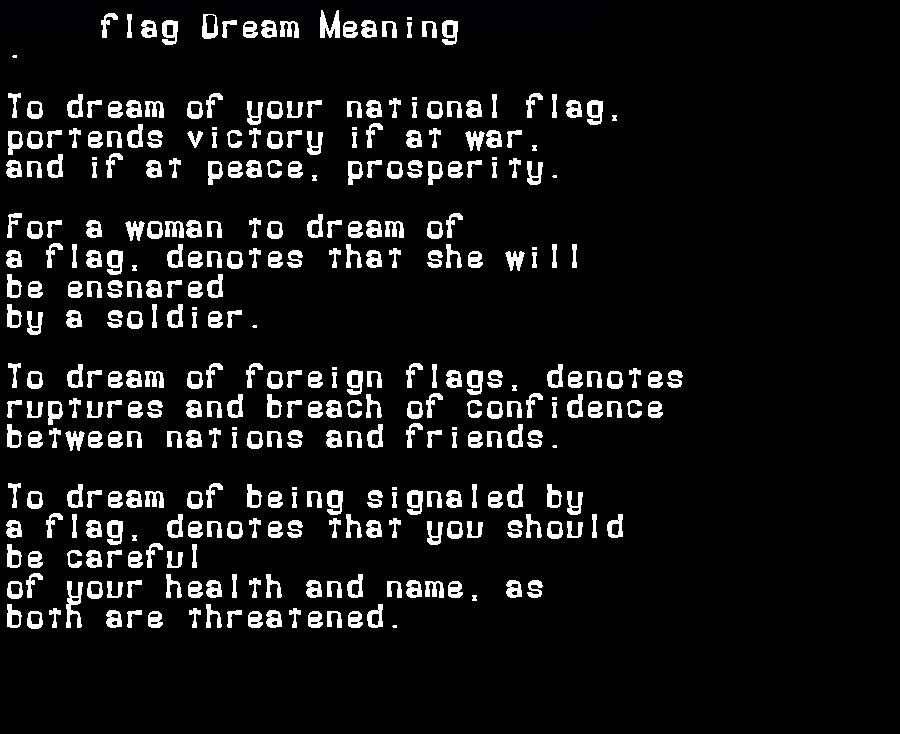  dream meanings flag