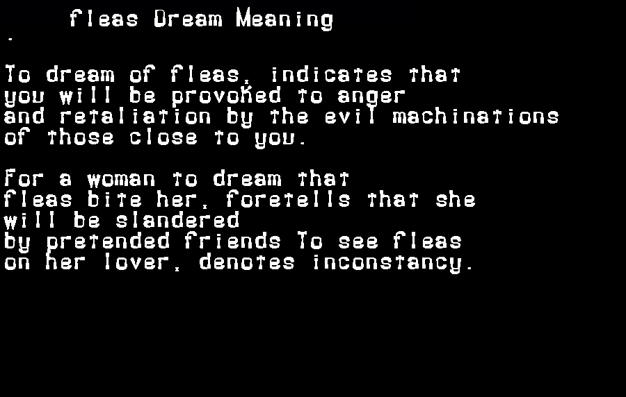  dream meanings fleas