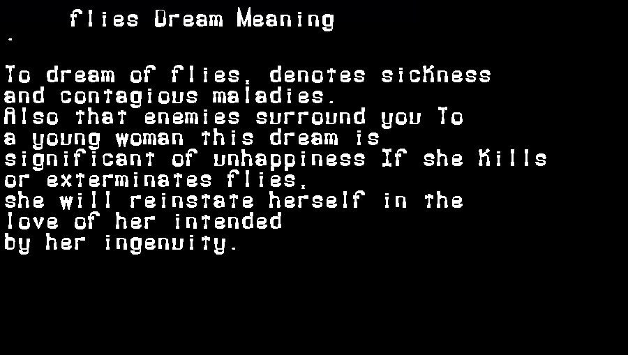  dream meanings flies