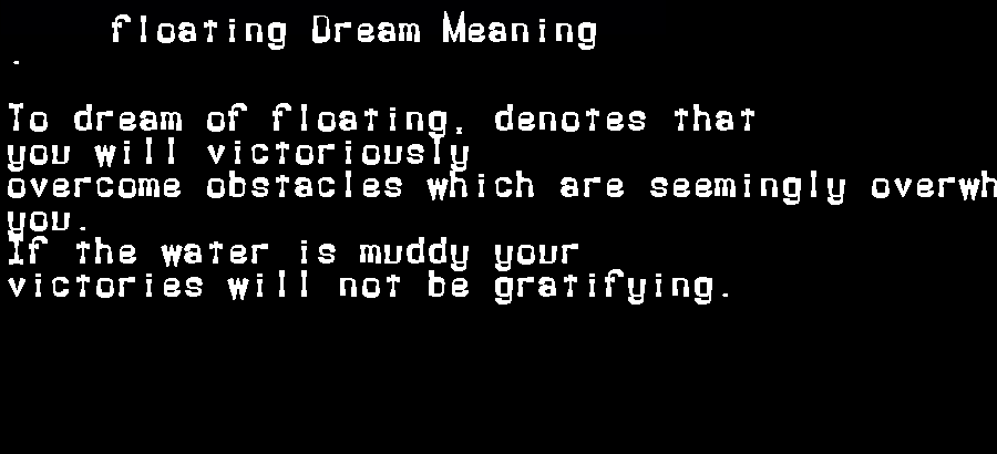  dream meanings floating