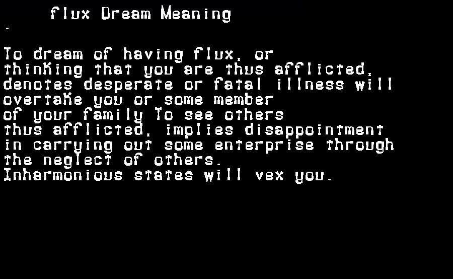  dream meanings flux