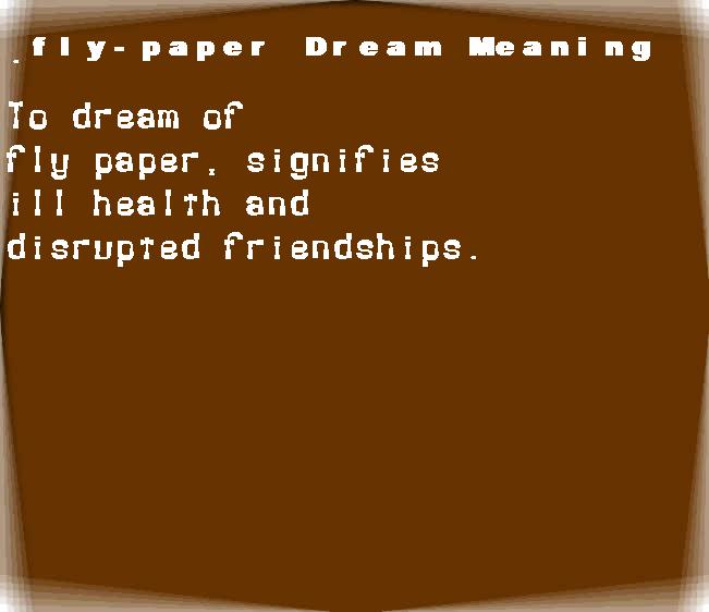  dream meanings fly-paper