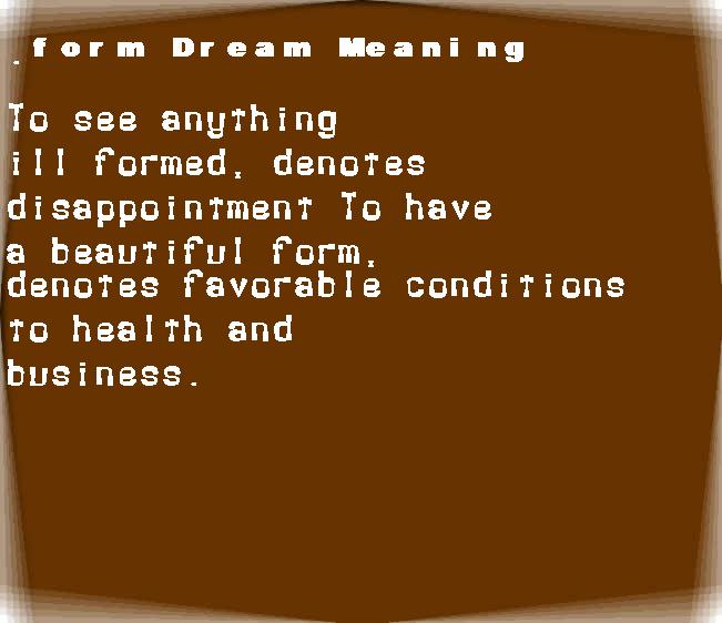  dream meanings form