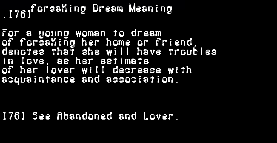  dream meanings forsaking