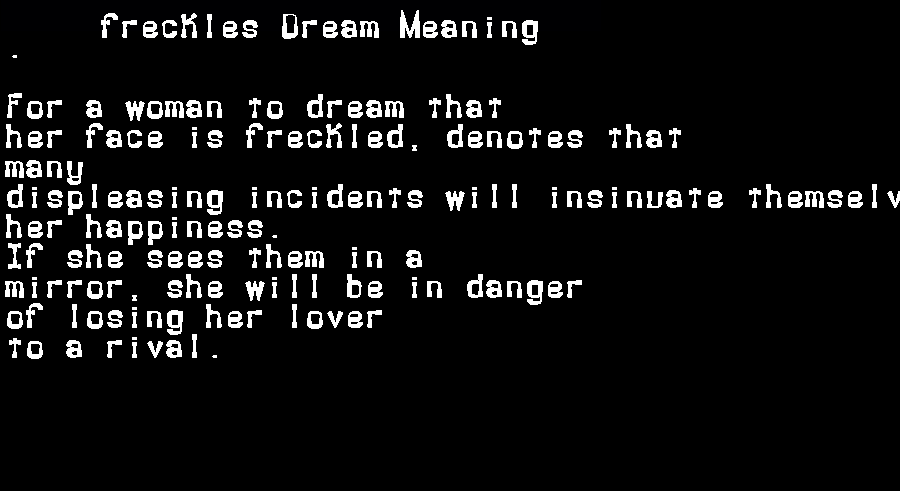  dream meanings freckles