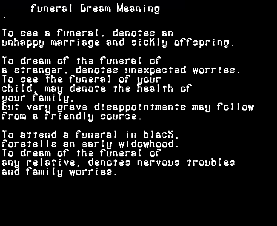  dream meanings funeral
