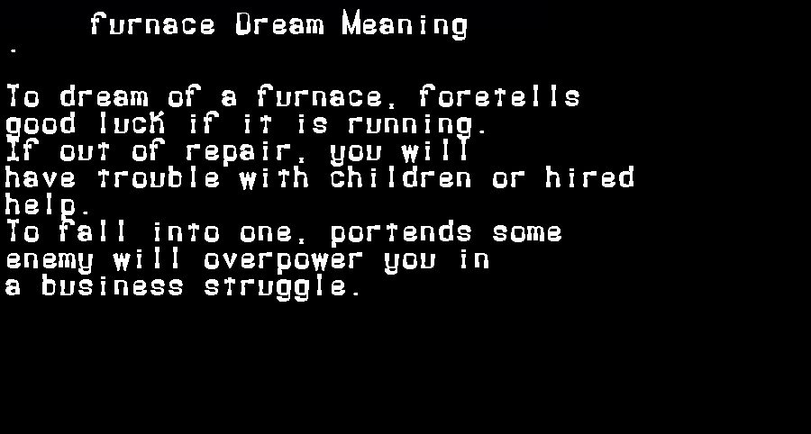  dream meanings furnace