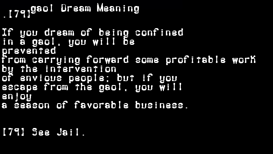  dream meanings gaol