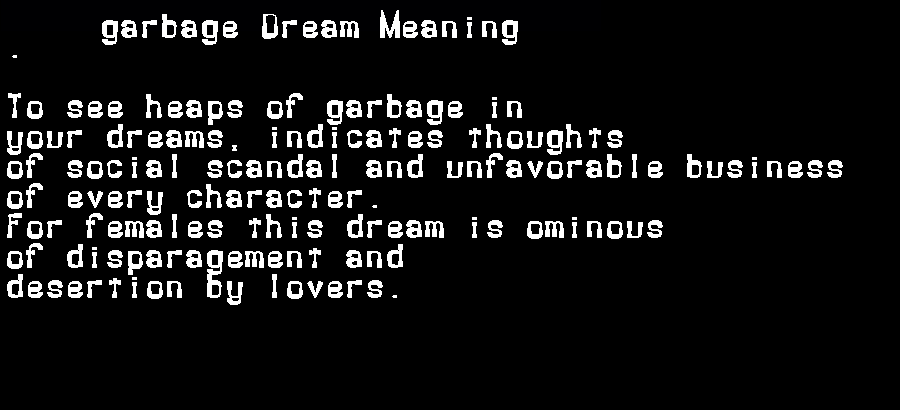 dream meanings garbage