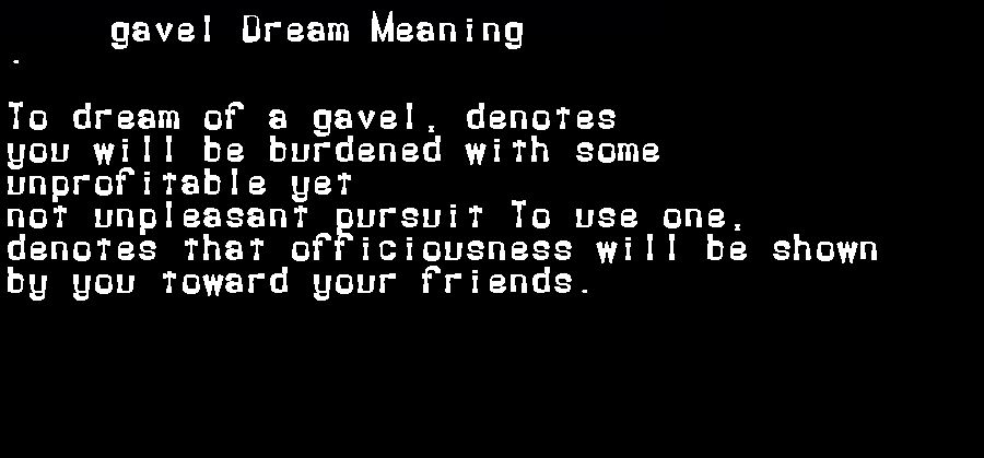 dream meanings gavel