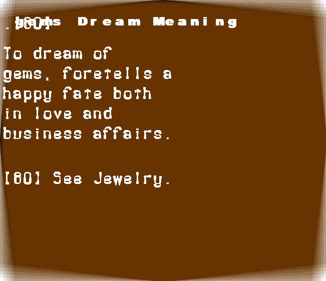  dream meanings gems