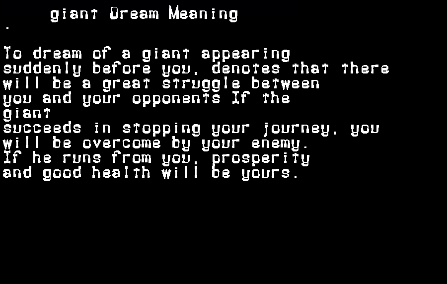  dream meanings giant