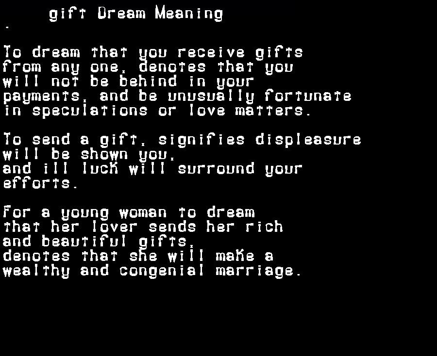  dream meanings gift