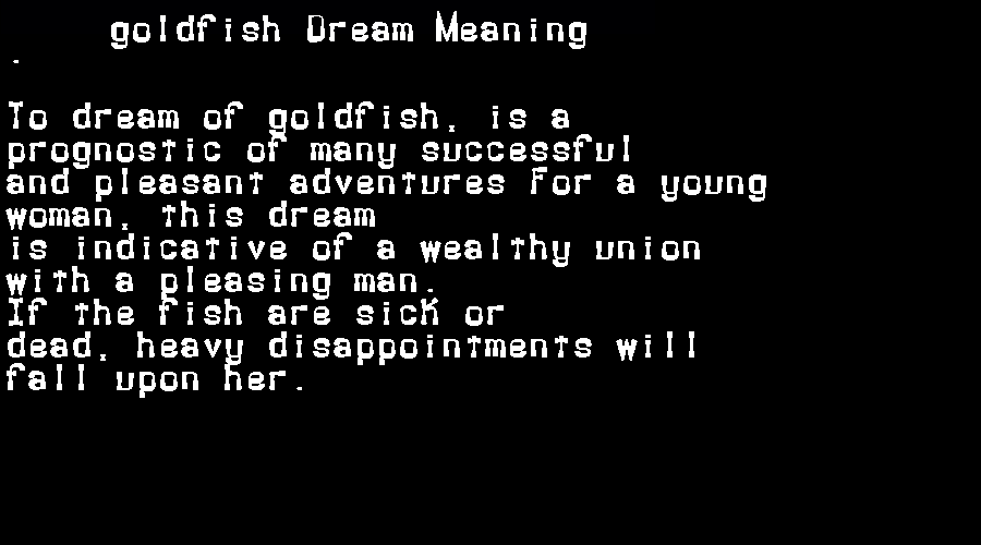  dream meanings goldfish