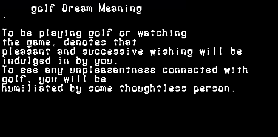  dream meanings golf