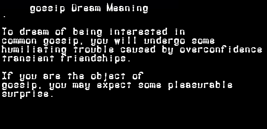  dream meanings gossip