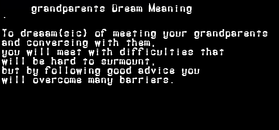  dream meanings grandparents