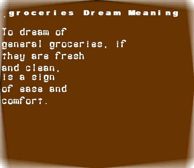  dream meanings groceries