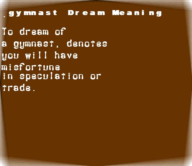  dream meanings gymnast