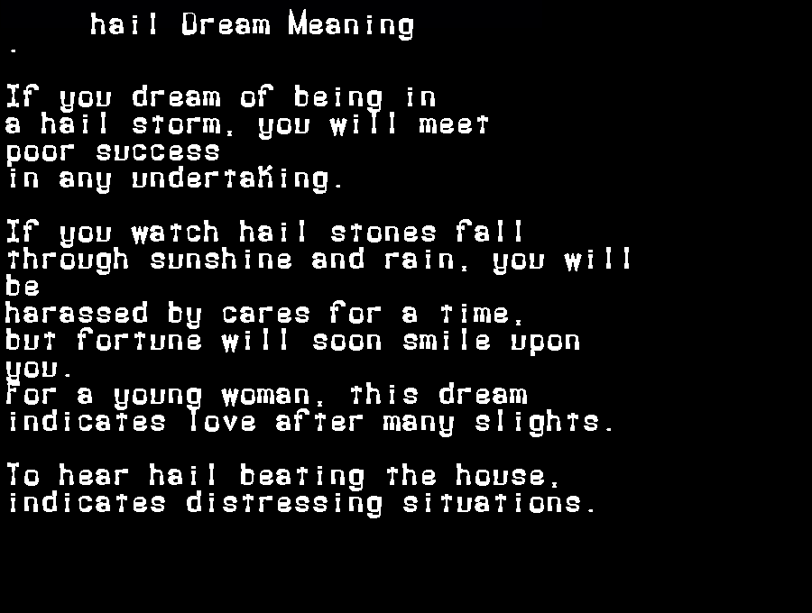  dream meanings hail