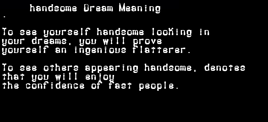  dream meanings handsome