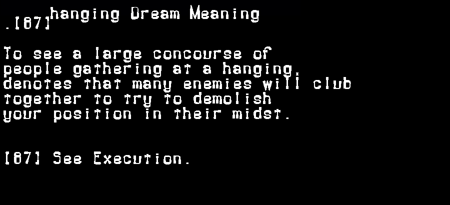  dream meanings hanging