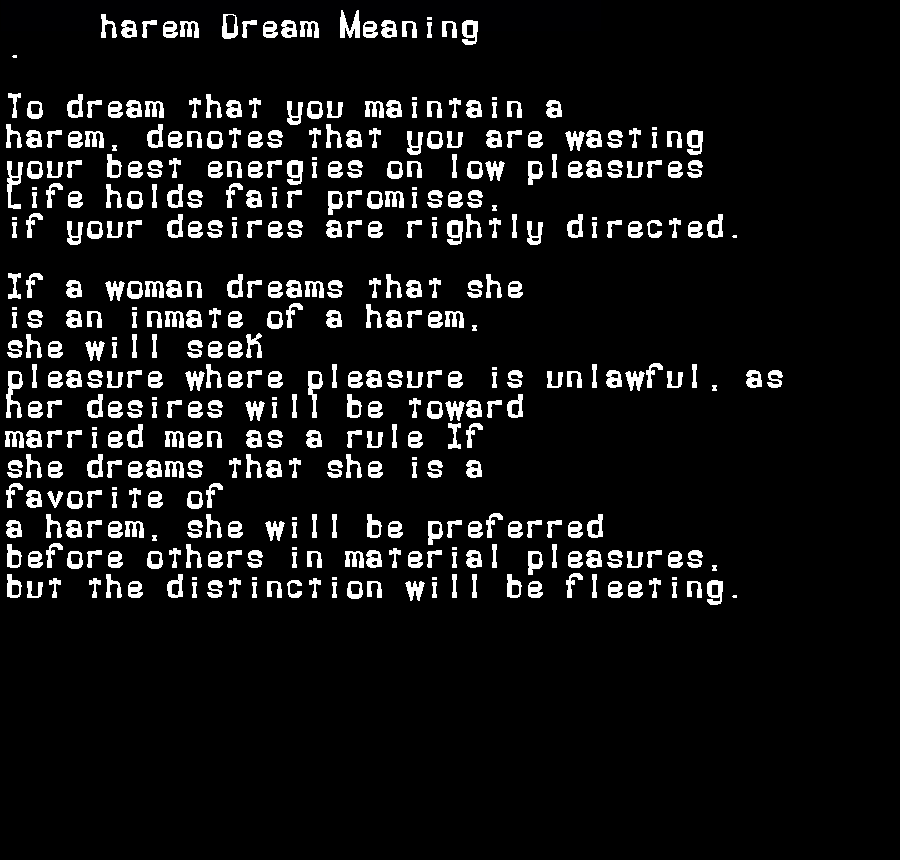  dream meanings harem