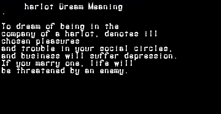  dream meanings harlot