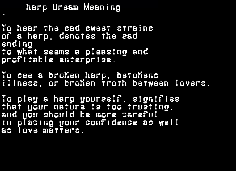  dream meanings harp