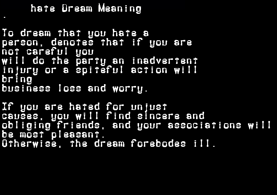  dream meanings hate