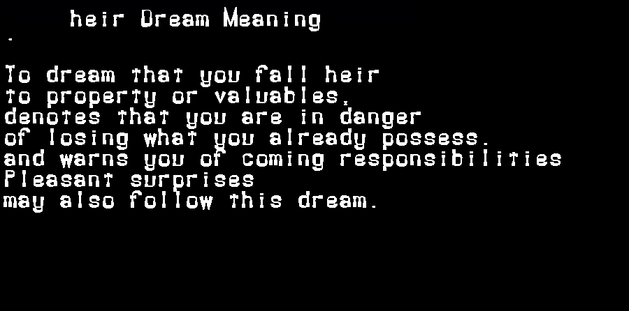  dream meanings heir