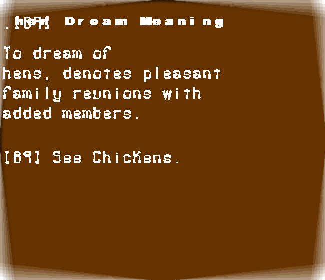  dream meanings hen