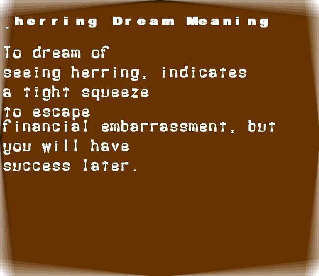  dream meanings herring