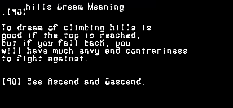  dream meanings hills