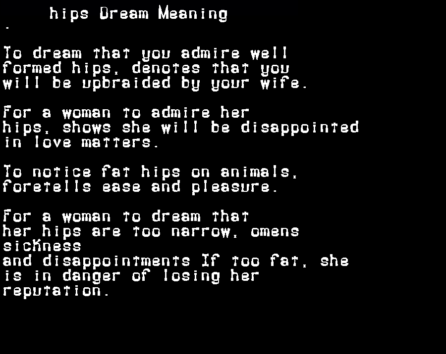  dream meanings hips